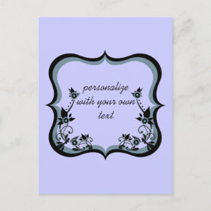 Sassy Floral Frame Postcard, Dark Periwinkle Postkarte