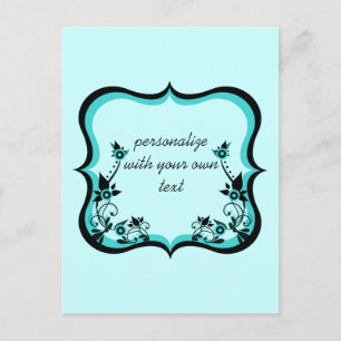 Sassy floral Rahmen Postcard, Türkis Postkarte
