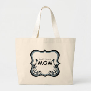 Sassy Floral World's Greatest Mama Bag Jumbo Stoffbeutel