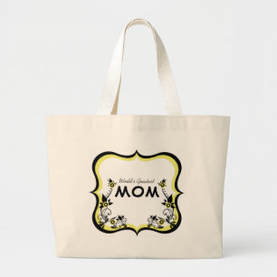 Sassy Floral World's Greatest Mama Bag Jumbo Stoffbeutel