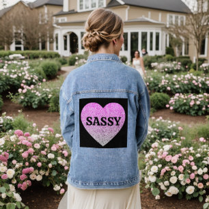 SASSY GIRL GLITZER HERART Denim Jacket Jeansjacke