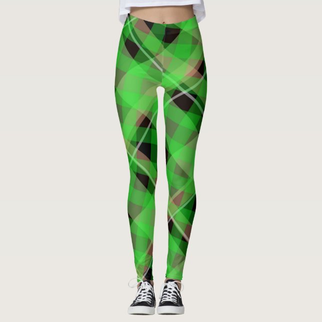 Sassy Girl Niedlich Irish St. Patrick's Day Karier Leggings (Vorderseite)