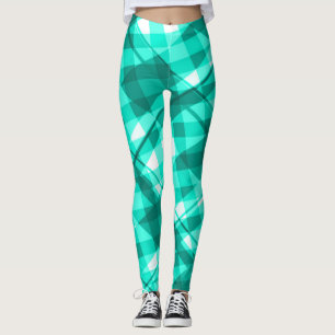Sassy Girl Niedlich Minze Kariert Tartan Muster Leggings