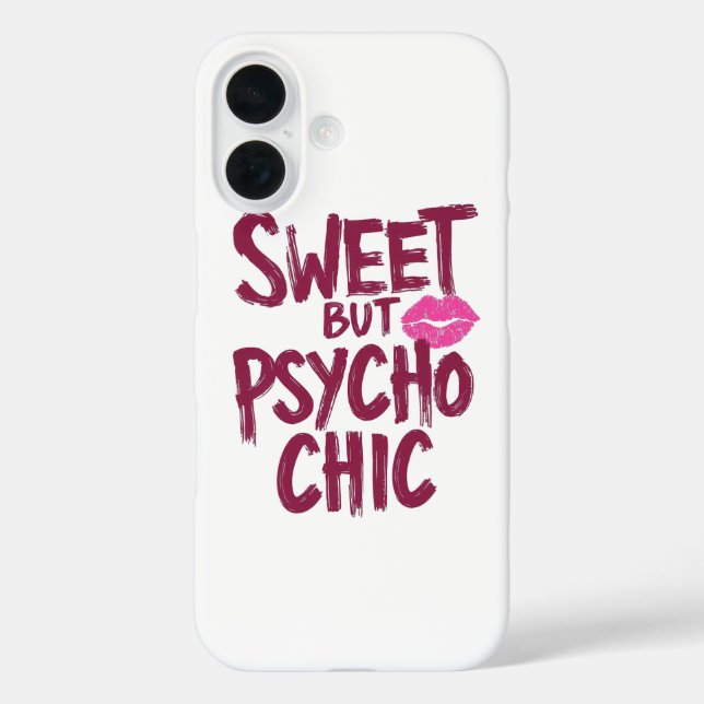 Sassy Girly Humor mit rosa Lippen iPhone 16 Hülle (Rückseite)