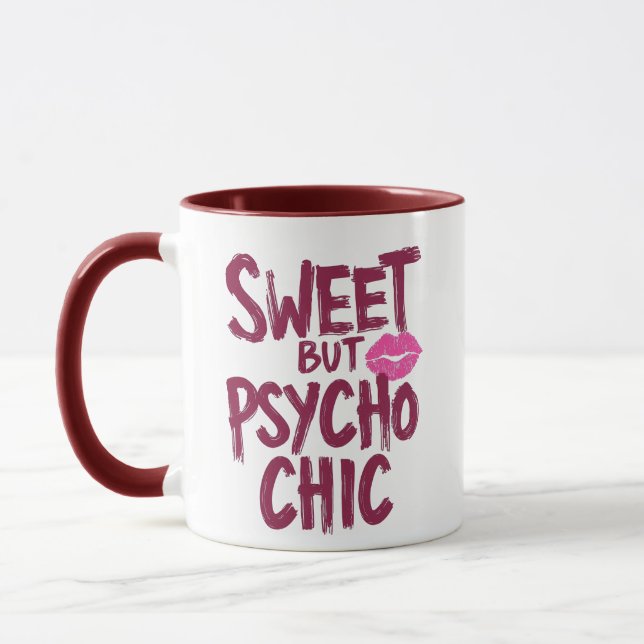 Sassy Girly Humor mit rosa Lippen Tasse (Links)