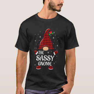 Sassy Gnome Buffalo Kariert Matching Family Christ T-Shirt