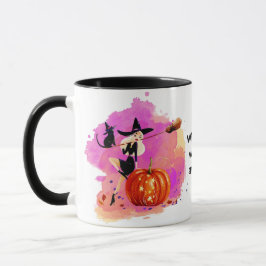 Sassy Halloween Hexe mit Katze Tasse