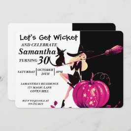 Sassy Halloween Witch Anniversaire Invitation