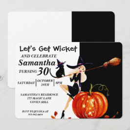 Sassy Halloween Witch Anniversaire Invitation