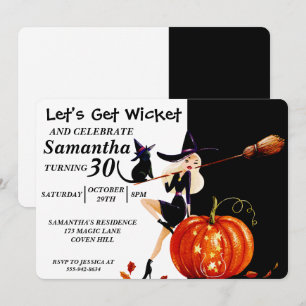 Sassy Halloween Witch Anniversaire Invitation