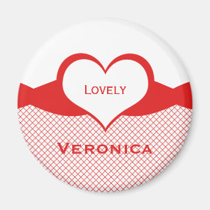 Sassy Heart Fishnet Magnet, rot Magnet