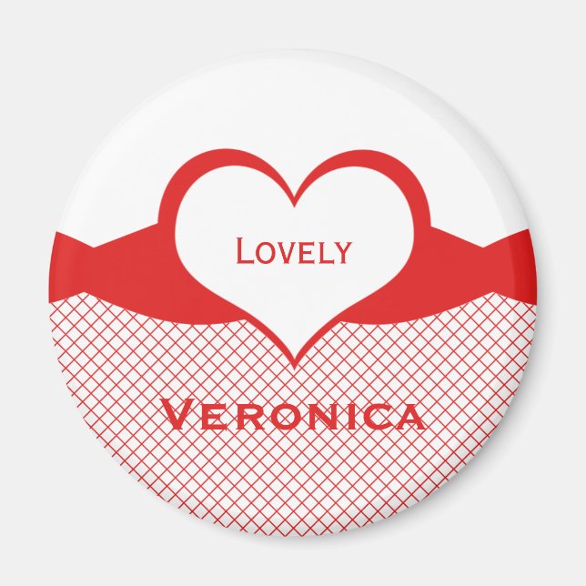 Sassy Heart Fishnet Magnet, rot Magnet (Vorne)