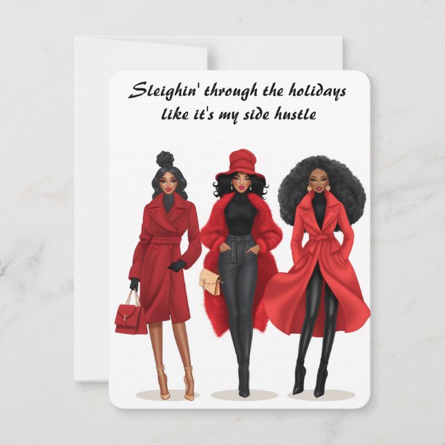 Sassy Holiday Gift Card Schlitten Weihnachten (Vorderseite)