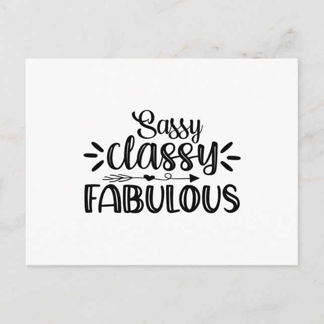 Sassy Klasse fabelhaft Postkarte (Vorderseite)