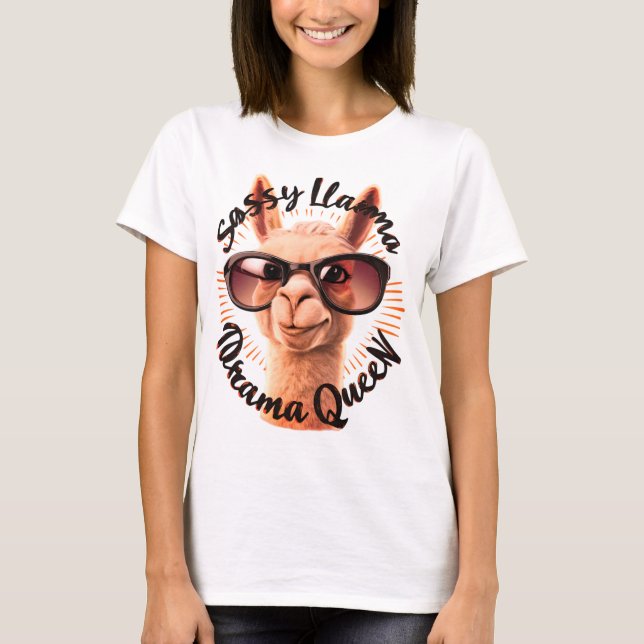 Sassy Lama Drama Queen T-Shirt (Vorderseite)