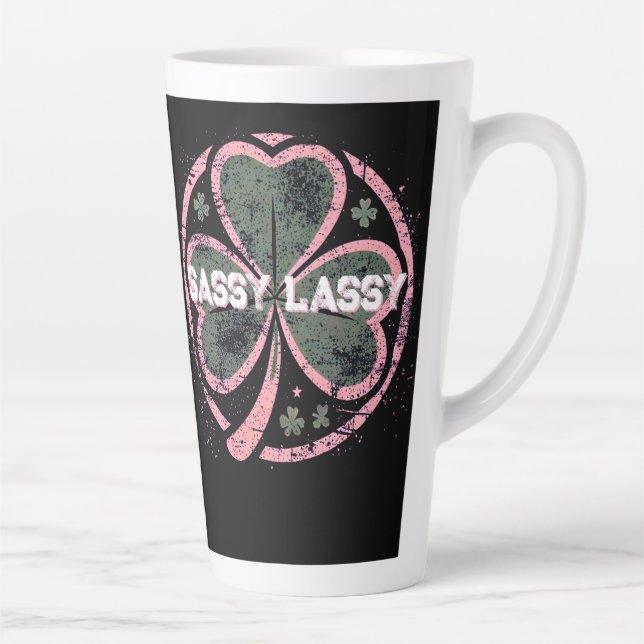 Sassy Lassy Grunge Pink Clover T - Shirt Milchtasse (Rechts)