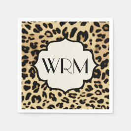 Sassy Leopard Print Mit Monogramm Serviette