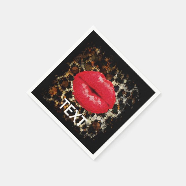 Sassy Lips Animal Print Party Napkin Serviette (Ecke)