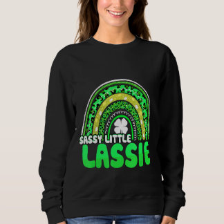 Sassy Little Lassie Boho Leopard Rainbow St Patric Sweatshirt