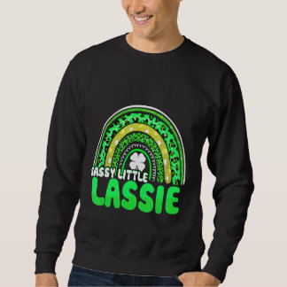 Sassy Little Lassie Boho Leopard Rainbow St Patric Sweatshirt