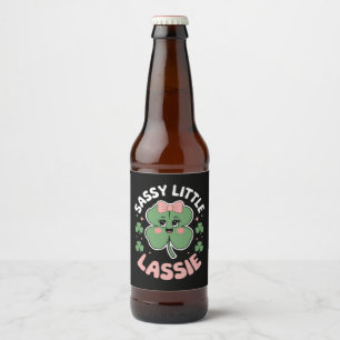 Sassy Little Lassie Lustiger St. Patrick's Day Bierflaschenetikett