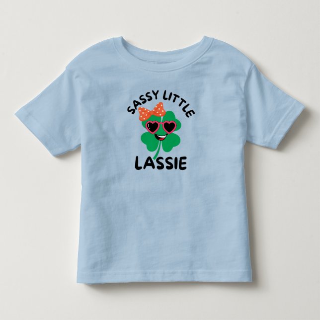 Sassy Little Lassie: St. Patrick's Day Kinder Babi Kleinkind T-shirt (Vorderseite)