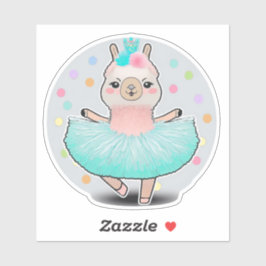 Sassy Llamarina Llama Ballerina Aufkleber