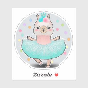 Sassy Llamarina Llama Ballerina Aufkleber