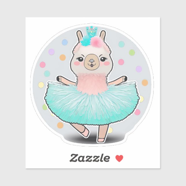 Sassy Llamarina Llama Ballerina Aufkleber (Blatt)