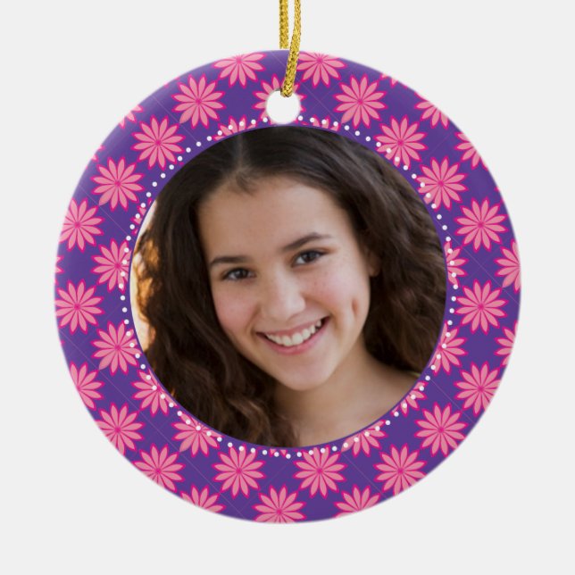 Sassy Mädchen-Foto-Verzierung Keramikornament (Vorne)