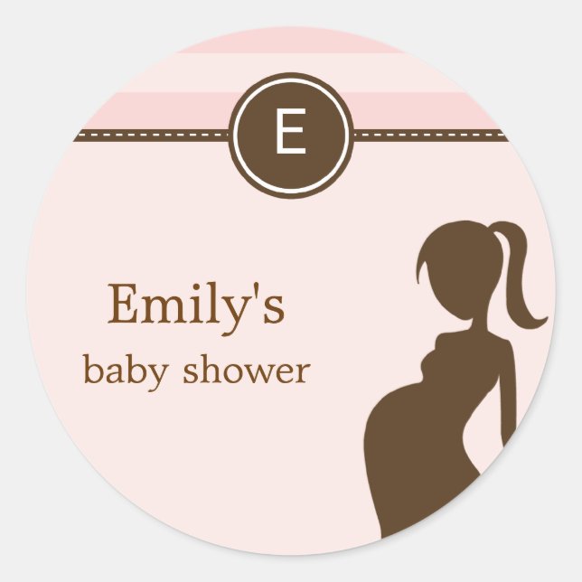 Sassy Mom Baby shower Favoriser Sticker - Rose (Devant)