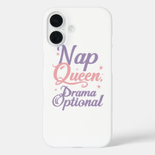 Sassy "Nap Queen" Pastell-Typografie iPhone 16 Hülle