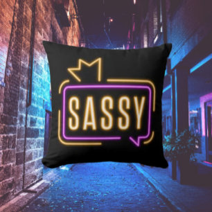 Sassy Neon-Glanz-Wurfkissen – Feste Attitüde Kissen