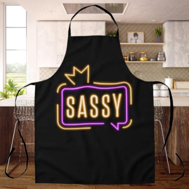 Sassy Neon Glow Apron – Bold Attitude Schürze (Von Creator hochgeladen)