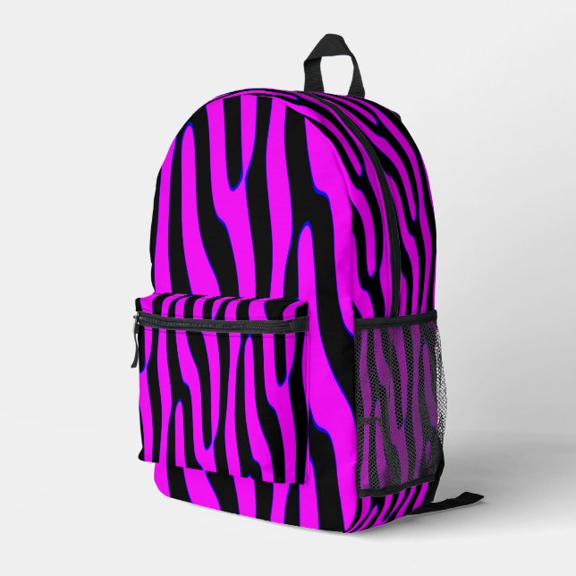 Sassy Pink Wild Animal Bedruckter Rucksack (Rückseitige Ecke Rechts)
