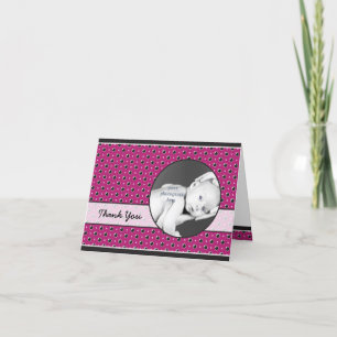 Sassy Polka-Punkt-Foto danken Ihnen, - Lila zu Dankeskarte