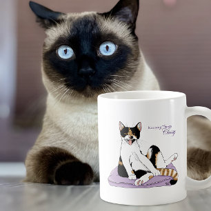 Sassy Purple Whimsical Calico-Katze Classy Kaffeetasse