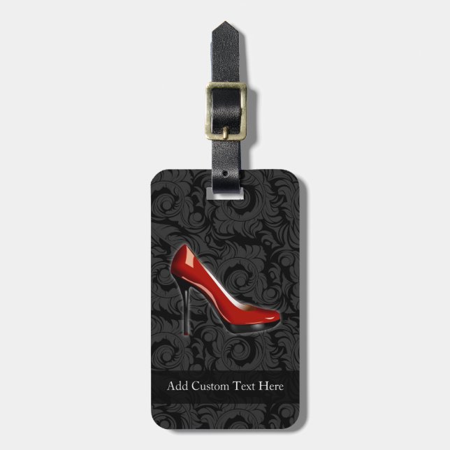 Sassy Red Shoe Gepäckanhänger (Vorderseite vertikal)