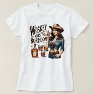 Sassy Retro Girl T-Shirt – Whiskey tötet Langeweil