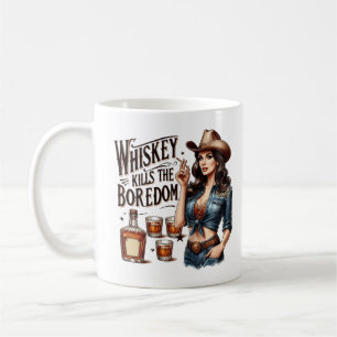 Sassy Retro Girl - Whiskey tötet Boredom Tri-Blen Kaffeetasse