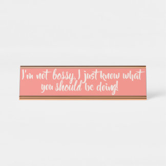 Sassy Rosen-Goldschreibtisch-Nummernschild Schreibtischnamensplakette