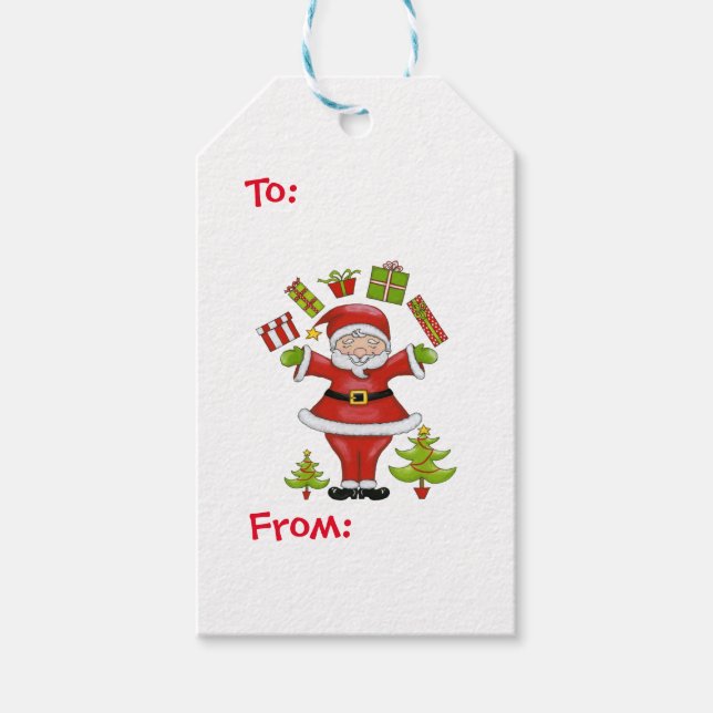 Sassy Santa Geschenkanhänger (Vorderseite)