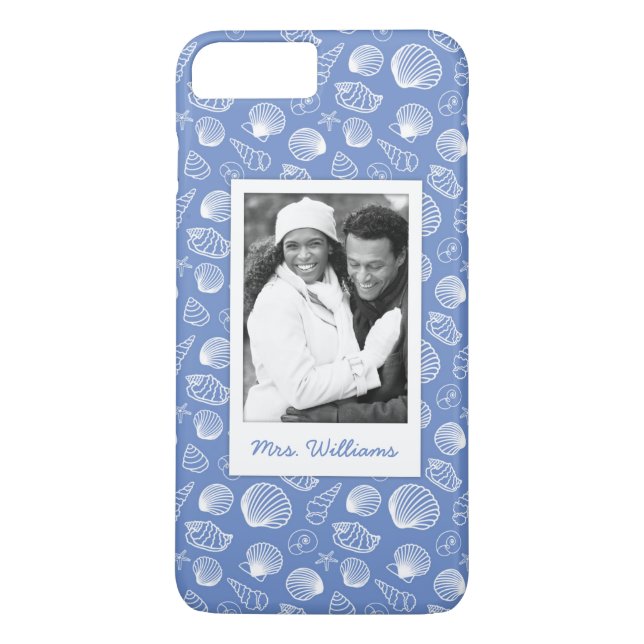 Sassy Seashell-Muster | Ihr Foto u. Name Case-Mate iPhone Hülle (Rückseite)