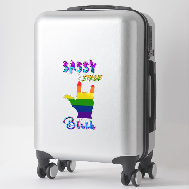 Sassy seit Geburt Aufkleber (Koffer)