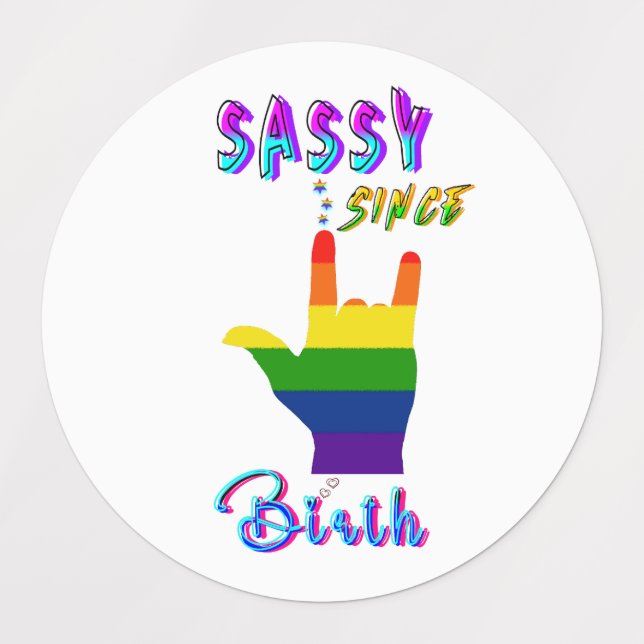 Sassy seit Geburt Etiketten (Design 3)
