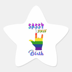 Sassy seit Geburt Stern-Aufkleber
