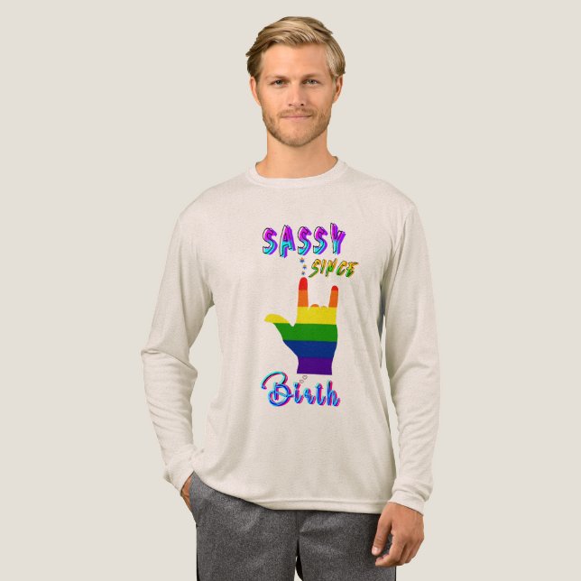 Sassy seit Geburt Tri-Blend Shirt (Volle Vorderseite)