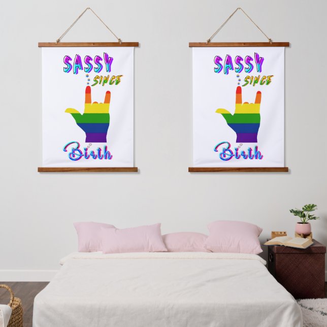 Sassy seit Geburt Wandteppich Mit Holzrahmen (Schlafzimmer)
