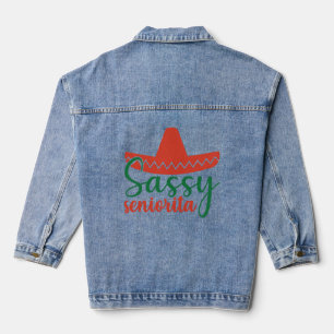 Sassy Seniorita-01 - Cinco De Mayo Tank Top Jeansjacke