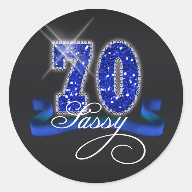 Sassy Seventy Sparkle ID191 Runder Aufkleber (Vorderseite)